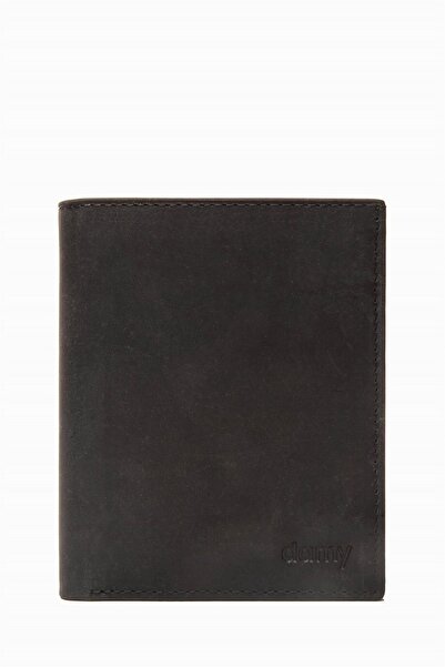 DAMY محفظة رجالية من الجلد الطبيعي مع حماية RFID 1101 - أسود