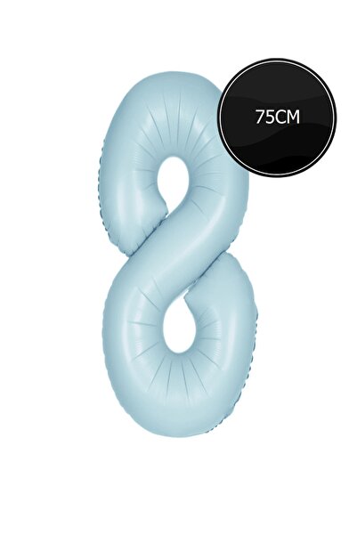 Genel Markalar 75cm 8 Rakamı Folyo Balon Mavi