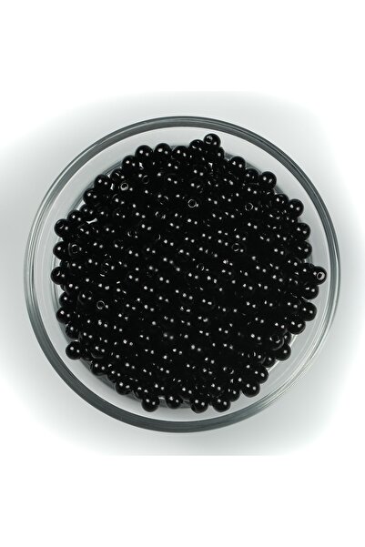 yfhobi 25 Gram - 5 Mm Siyah Renk Inci Boncuk, Plastik Inci Boncuk, (390-400 A...