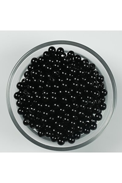 yfhobi 25 Gram - 6 Mm Siyah Renk Inci Boncuk, Plastik Inci Boncuk, (205-215 A...