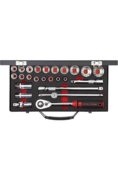 CETA FORM C20-25pb2 طقم مقابس 25 قطعة 1/2 بوصة 12 زاوية (نجمة) (حقيبة معدنية)