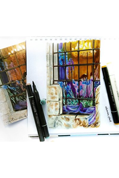 Poli Art Design Kare 25×25 Cm Özel Seri Spiralli Eskiz Defteri (marker Ve Gra...