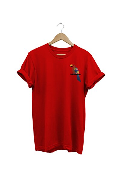 WİDİ Papagaj Štampano Crveni T-shirt