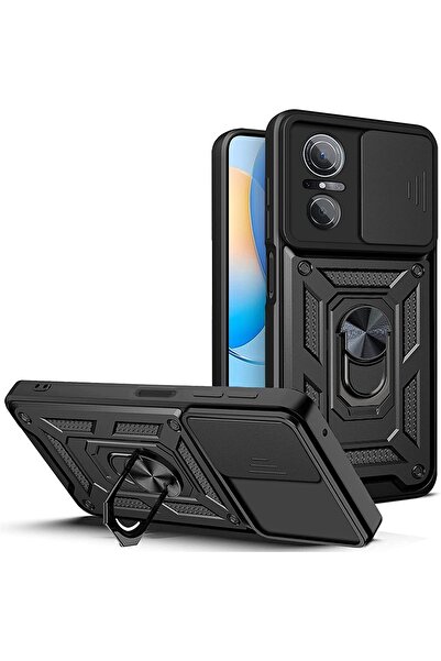 Fibaks Huawei Nova 9 Se Kılıf Kamera Korumalı Sürgülü Yüzüklü Armor Military Tank