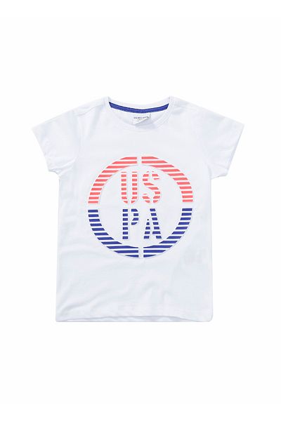 U.S. Polo Assn. Τυπωμένο λευκό μπλουζάκι για αγόρι Pekınkıds Vr013