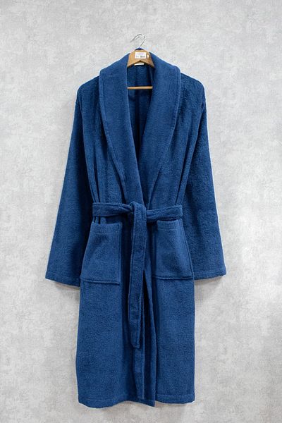 Class Navy Blue 100% Cotton Chalyaka Curl Bathrobe