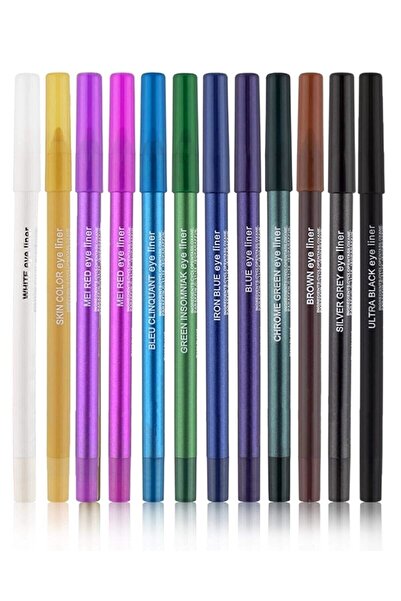NORELİFE 12 Renk Neon Ultra Yağlı Jel Göz Kalemi Renkli Eyeliner