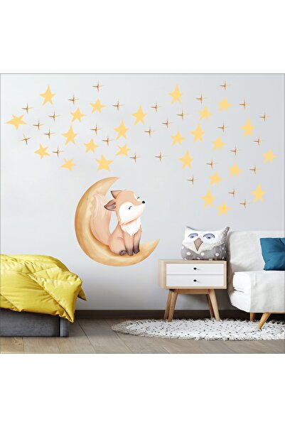 Aysprint Set de autocolante drăguț cu vulpe și stele