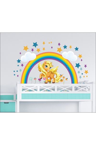 Aysprint Set de autocolante cu unicorn și curcubeu