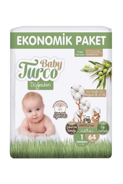 Baby Turco Ekonomik Paket 1 Numara Yenidoğan 64'lü Bebek Bezi
