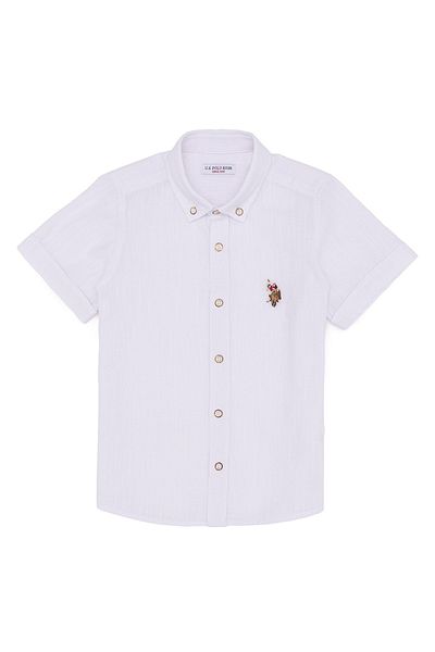 U.S. Polo Assn. Απλό λευκό αγορίστικο πουκάμισο Elfykıds022y Vr013