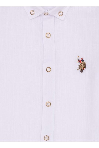 U.S. Polo Assn. Απλό λευκό αγορίστικο πουκάμισο Elfykıds022y Vr013