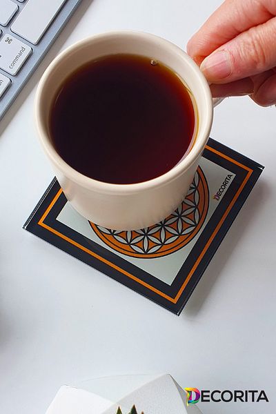 Decorita Glass Coaster with Logo - Set of 4 10cmx10cm