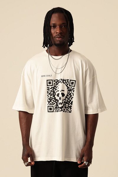 VAMOSCLO Μπλουζάκι Dead Souls Written QR Code Skull