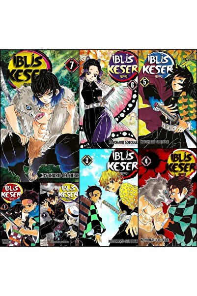 Gerekli Şeyler Iblis Keser Demon Slayer (1-2-3-4-5-6-7.cilt) 7 Kitap Manga Set