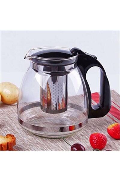 Genel Markalar Borosilikat Cam Servis Bitki Çayı Ihlamur Demliği 1250 ml