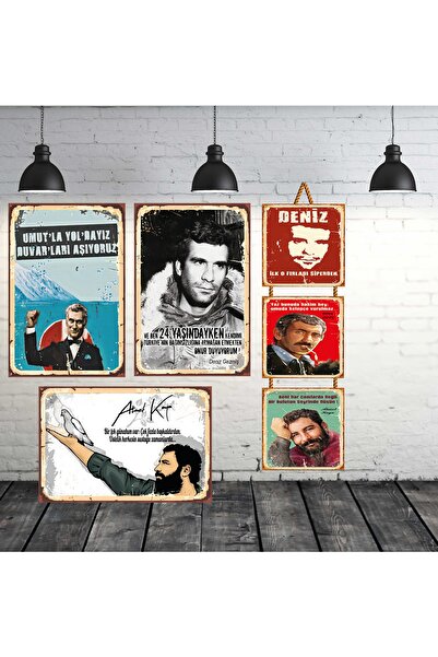 TAKIFİX Ahmet Kaya Yılmaz Güney Deniz Gezmiş 3 Adet 20x30 Cm 3 Adet 15x15 Cm ...