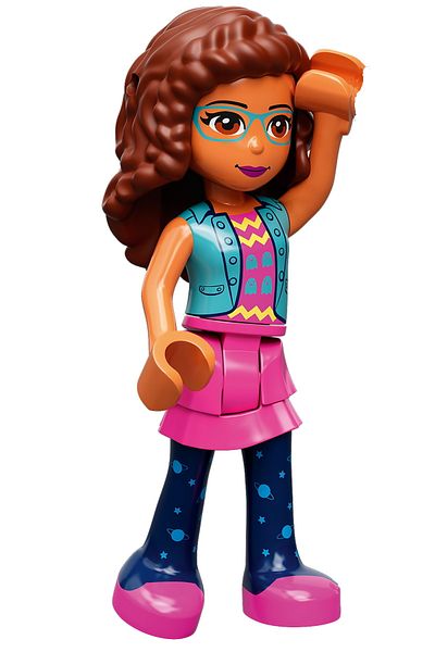 LEGO Original Accessory Custom Minifigure Minifigure Friends Olivia Glasses Pink Skirt Pink Blouse