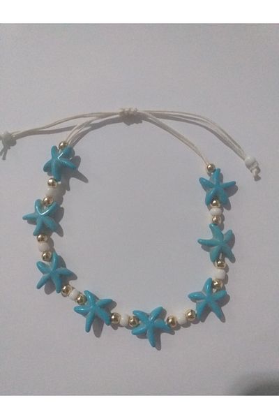 wundaf tasarım Blue Star Anklet