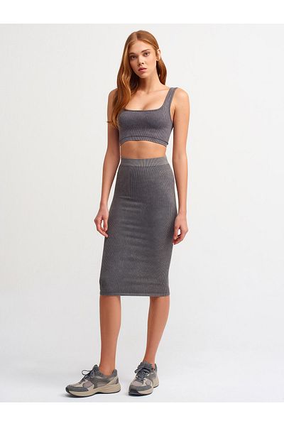Dilvin Et8787 Model Stone Wash Pencil Skirt