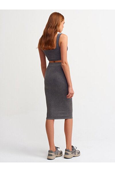 Dilvin Et8787 Model Stone Wash Pencil Skirt