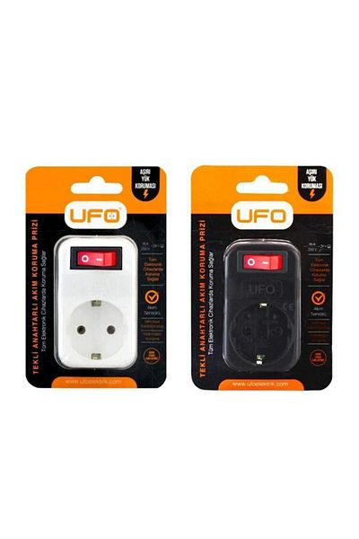 UFO Black Current Protected Single Switch Socket High Current