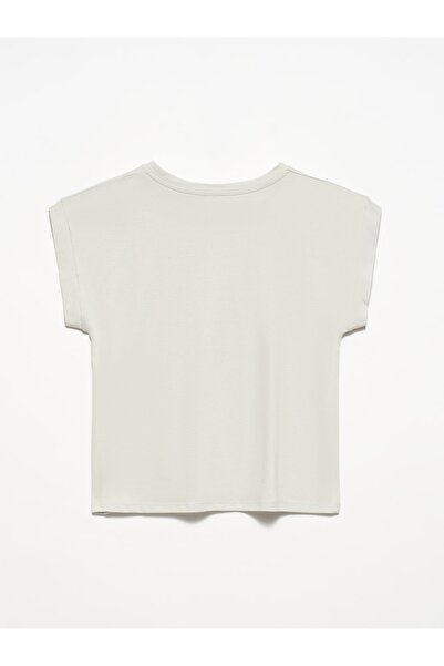 Dilvin 3504 Model - Crew Neck Gray Cotton T-Shirt