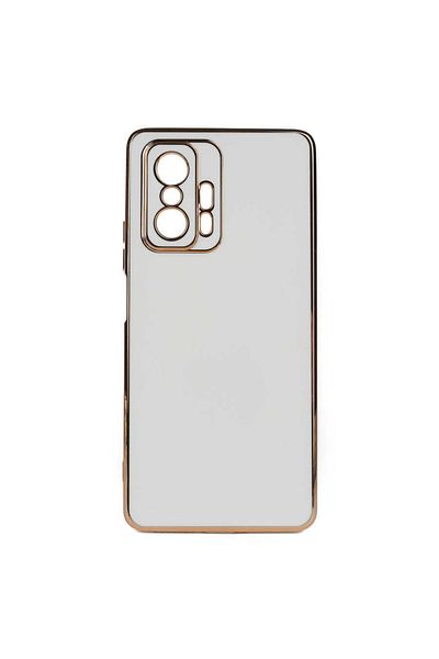 Fibaks حافظة متوافقة مع هاتف Xiaomi Mi 11t Pro 5g ذات حافة لامعة ومطرزة باللون الذهبي