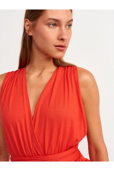 Dilvin 7956 Halterneck Jumpsuit Red