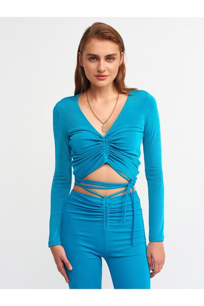 Dilvin 3795 Top adunat-turcoaz