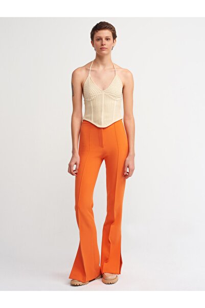 Dilvin 10142 Halter Neck Knitwear Athlete-natural