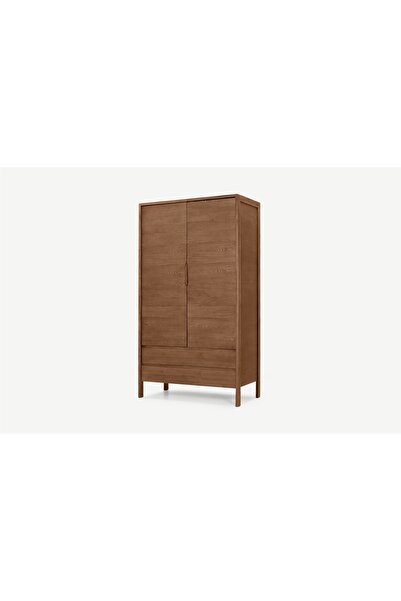 Romano Dizayn Iki Kapılı Çekmeceli Gardırop Rmn 6527, Koyu Meşe