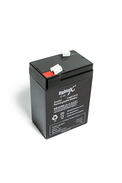 Lightex Akü 4v 4.0a Işıldak Fener (7x10x4.5cm) Lt-44 Uyumlu