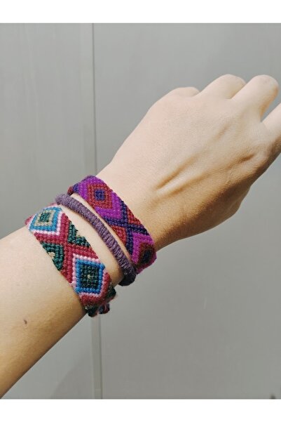 Şengül 3'lü Set El Emeği Ip Örgü Bileklik