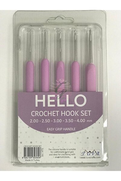 Tuva Hello Handmade Amigurumi Set de croșetat cu mâner moale 5 bucăți de grosimi diferiți