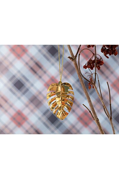 English Home Leaf Metal Askılı Aksesuar 9x4 Cm Gold