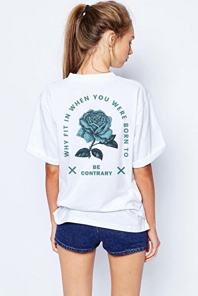 Machetta Oversize Be Contrary Printed White T-shirt.