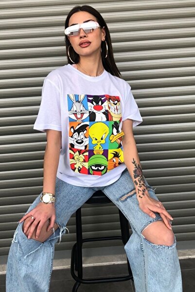 Machetta Λευκό μπλουζάκι με τυπωμένους χαρακτήρες κινουμένων σχεδίων Bugs Bunny