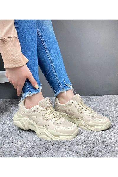 DarkStep Daily Women's Sneaker Lace-up Light Thick High-Sole Walking Breathable Sports Shoes 741 Pra-63