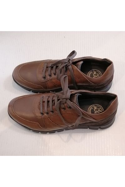 Freemood Unisex Genuine Leather Brown Multi-Toned Crocodile Soft Light Sole Lace-Up Shoes