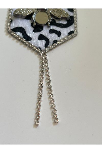 Gönülden Tasarım 7x5 Cm Dalmatian Zircon Stone Bee Ironing Patch Applique Patch Crestă
