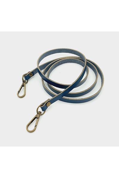 angel çanta aksesuar Μοντέλο σπαγγέτι από γνήσιο δέρμα Navy Blue Antique Metal Handle τσάντα