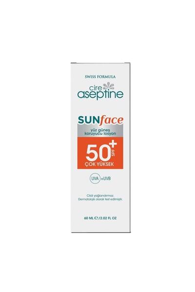 CIRE ASEPTINE Sunface SPF 50+ - High Protection UVA+UVB, Facial Sunscreen Lotion 60ml