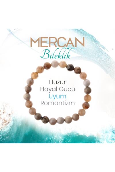 Deniz Doğal Taş سوار مرجاني من الحجر الطبيعي مقاس 8 مم - معتمد، B992