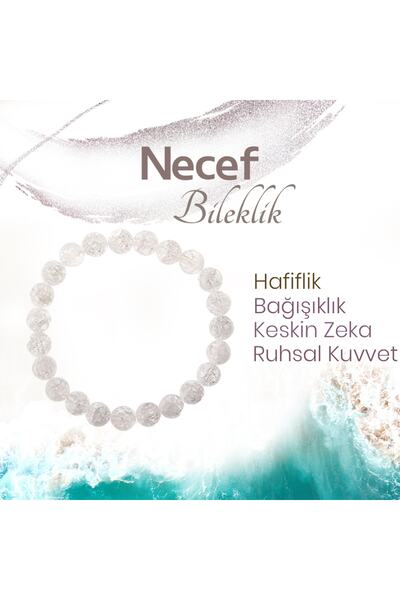 Deniz Doğal Taş Sertifikalı Necef ( Taşlar) Doğaltaş Bileklik 8 Mm, B993