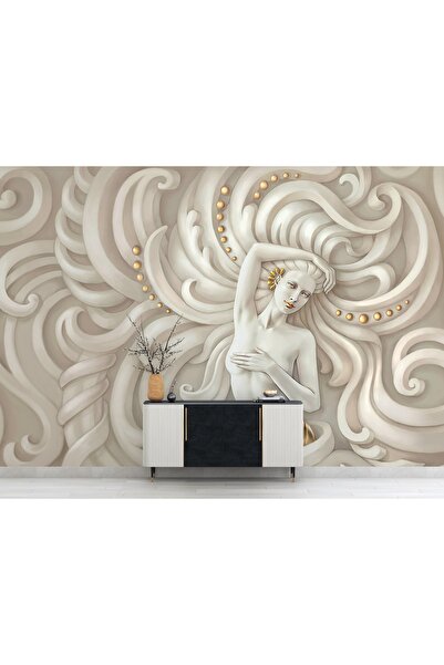 LOTUS AURA 3d Görünümlü Medusa Duvar Kağıdı, Mitolojik Desenli Duvar Resmi