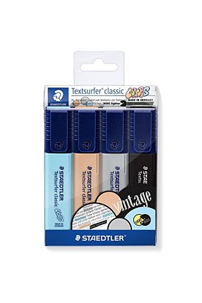 Staedtler 364 Cwp4 Textsurfer Classic Pastel Highlighter Pen 4 Blister