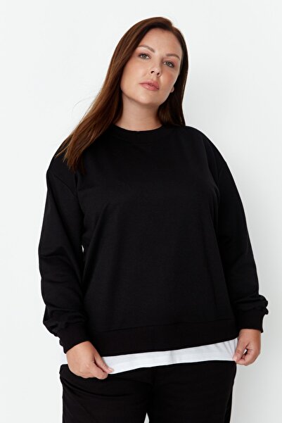 Trendyol Curve Große Größen in Sweatshirt - Schwarz - Oversize