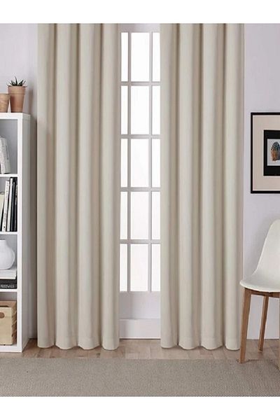 Karasi Ceylan Home Atlas Satin Cream Sunshade Curtain with Size Options