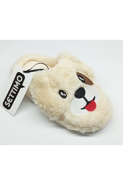 Settimo Ecru Dog Figure Slippers Home Slippers